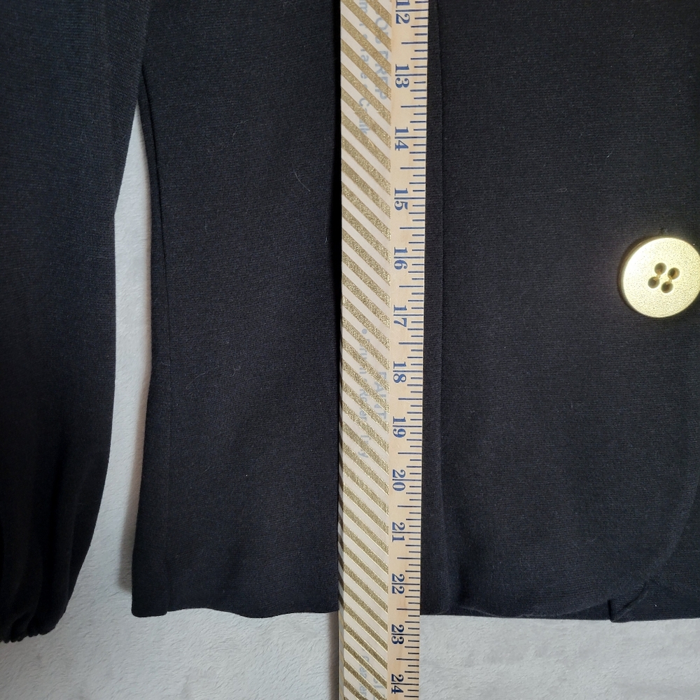 Vintage 90s Black Skirt Suit Gold Curb Link Chain Embellished Sz 10 Power Suit - Picture 14 of 16